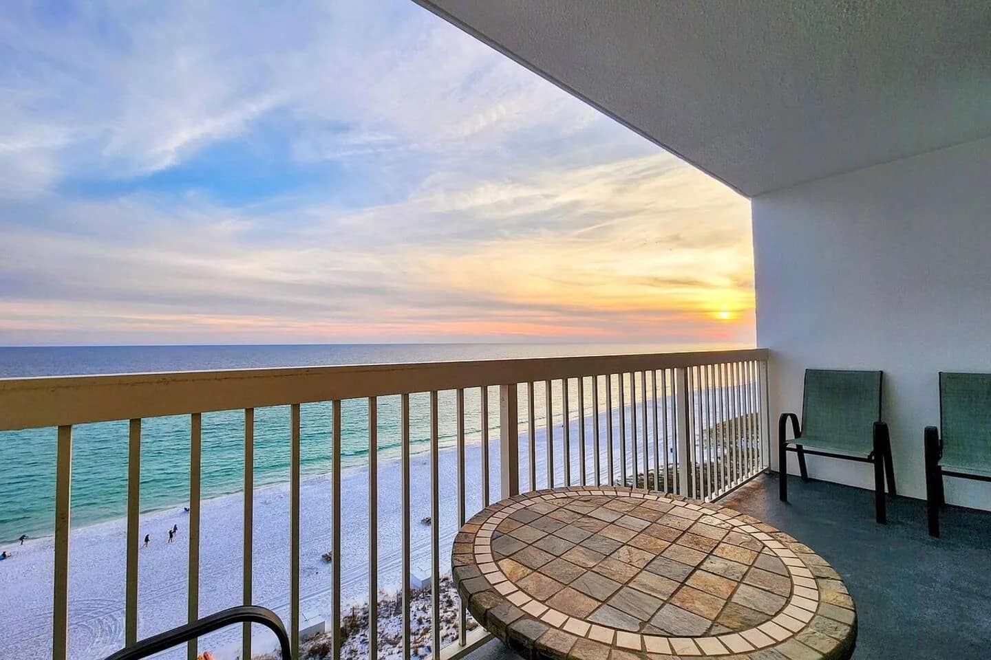 Sunset from the private tenth-floor balcony at Pelican Beach Resort Unit 1006